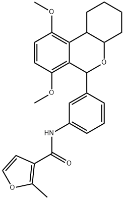 N-[3-(7,10-dimethoxy-2,3,4,4a,6,10b-hexahydro-1H-benzo[c]chromen-6-yl)phenyl]-2-methylfuran-3-carboxamide Structure