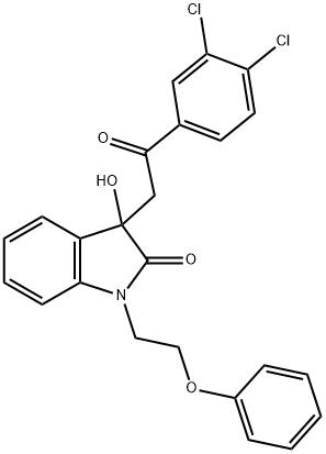 3-[2-(3,4-dichlorophenyl)-2-oxoethyl]-3-hydroxy-1-(2-phenoxyethyl)indol-2-one Structure