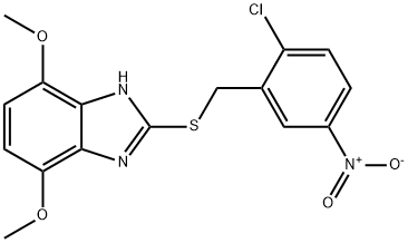 2-[(2-chloro-5-nitrophenyl)methylsulfanyl]-4,7-dimethoxy-1H-benzimidazole Structure