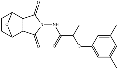 2-(3,5-dimethylphenoxy)-N-(1,3-dioxo-3a,4,5,6,7,7a-hexahydro-octahydro-1H-4,7-epoxyisoindol-2-yl)propanamide Structure