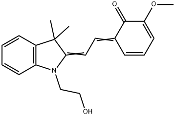 6-[2-[1-(2-hydroxyethyl)-3,3-dimethylindol-2-ylidene]ethylidene]-2-methoxycyclohexa-2,4-dien-1-one 구조식 이미지