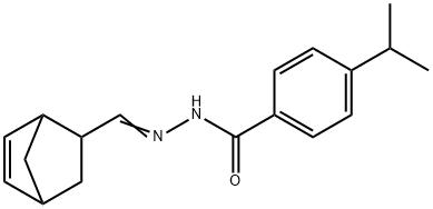N-[(E)-5-bicyclo[2.2.1]hept-2-enylmethylideneamino]-4-propan-2-ylbenzamide Structure