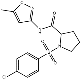 1-(4-chlorophenyl)sulfonyl-N-(5-methyl-1,2-oxazol-3-yl)pyrrolidine-2-carboxamide 구조식 이미지