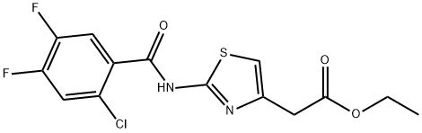 ethyl 2-[2-[(2-chloro-4,5-difluorobenzoyl)amino]-1,3-thiazol-4-yl]acetate 구조식 이미지