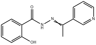 2-hydroxy-N-[(E)-1-pyridin-3-ylethylideneamino]benzamide 구조식 이미지