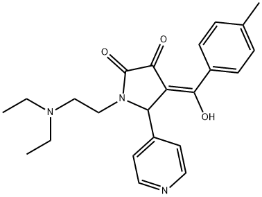 (E)-[1-[2-(diethylazaniumyl)ethyl]-4,5-dioxo-2-pyridin-4-ylpyrrolidin-3-ylidene]-(4-methylphenyl)methanolate Structure