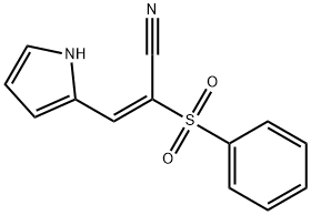 (E)-2-(benzenesulfonyl)-3-(1H-pyrrol-2-yl)prop-2-enenitrile 구조식 이미지