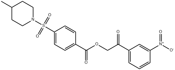 [2-(3-nitrophenyl)-2-oxoethyl] 4-(4-methylpiperidin-1-yl)sulfonylbenzoate Structure