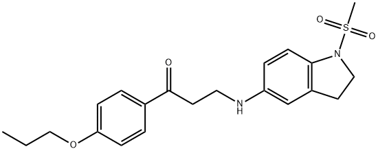 3-[(1-methylsulfonyl-2,3-dihydroindol-5-yl)amino]-1-(4-propoxyphenyl)propan-1-one 구조식 이미지