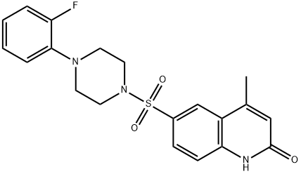 6-[4-(2-fluorophenyl)piperazin-1-yl]sulfonyl-4-methyl-1H-quinolin-2-one 구조식 이미지