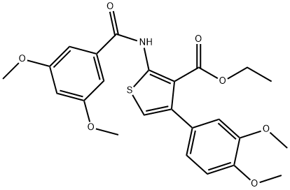 ethyl 2-[(3,5-dimethoxybenzoyl)amino]-4-(3,4-dimethoxyphenyl)thiophene-3-carboxylate 구조식 이미지