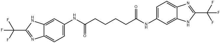N,N'-bis[2-(trifluoromethyl)-3H-benzimidazol-5-yl]hexanediamide 구조식 이미지