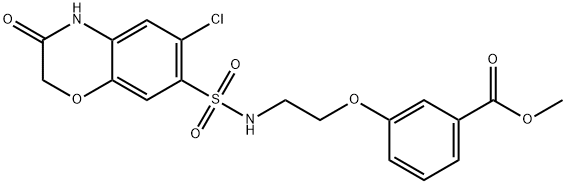 methyl 3-[2-[(6-chloro-3-oxo-4H-1,4-benzoxazin-7-yl)sulfonylamino]ethoxy]benzoate 구조식 이미지