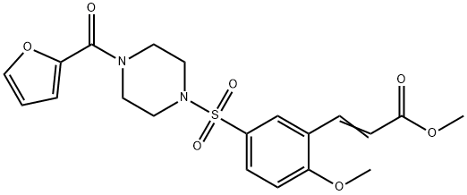 methyl (E)-3-[5-[4-(furan-2-carbonyl)piperazin-1-yl]sulfonyl-2-methoxyphenyl]prop-2-enoate 구조식 이미지
