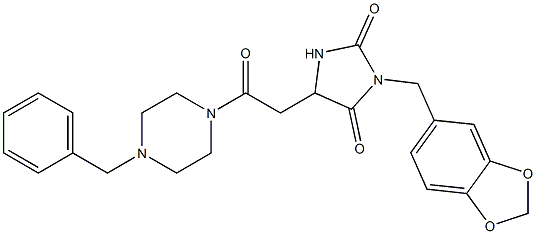 3-(1,3-benzodioxol-5-ylmethyl)-5-[2-(4-benzylpiperazin-1-yl)-2-oxoethyl]imidazolidine-2,4-dione Structure