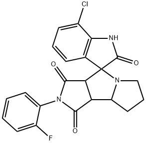7-chloro-2'-(2-fluorophenyl)spiro[1H-indole-3,4'-3a,6,7,8,8a,8b-hexahydropyrrolo[3,4-a]pyrrolizine]-1',2,3'-trione Structure