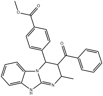 methyl 4-(3-benzoyl-2-methyl-2,3,4,10-tetrahydropyrimido[1,2-a]benzimidazol-4-yl)benzoate 구조식 이미지