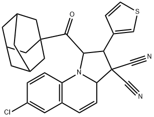 1-(adamantane-1-carbonyl)-7-chloro-2-thiophen-3-yl-2,3a-dihydro-1H-pyrrolo[1,2-a]quinoline-3,3-dicarbonitrile 구조식 이미지