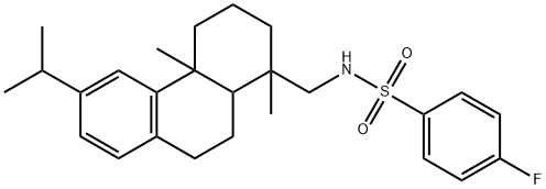 N-[(1,4a-dimethyl-6-propan-2-yl-2,3,4,9,10,10a-hexahydrophenanthren-1-yl)methyl]-4-fluorobenzenesulfonamide 구조식 이미지