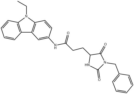 3-(1-benzyl-2,5-dioxoimidazolidin-4-yl)-N-(9-ethylcarbazol-3-yl)propanamide Structure