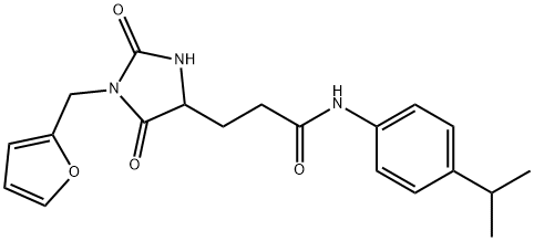 3-[1-(furan-2-ylmethyl)-2,5-dioxoimidazolidin-4-yl]-N-(4-propan-2-ylphenyl)propanamide Structure