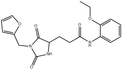 N-(2-ethoxyphenyl)-3-[1-(furan-2-ylmethyl)-2,5-dioxoimidazolidin-4-yl]propanamide 구조식 이미지