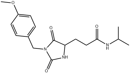 3-[1-[(4-methoxyphenyl)methyl]-2,5-dioxoimidazolidin-4-yl]-N-propan-2-ylpropanamide 구조식 이미지