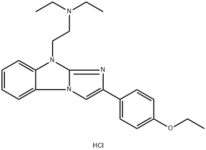 2-[2-(4-ethoxyphenyl)imidazo[1,2-a]benzimidazol-4-yl]-N,N-diethylethanamine dihydrochloride 구조식 이미지