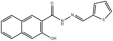 3-hydroxy-N-[(E)-thiophen-2-ylmethylideneamino]naphthalene-2-carboxamide Structure