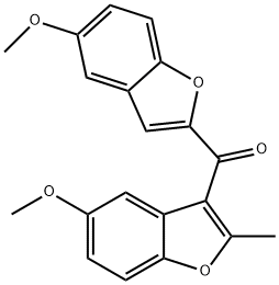 (5-methoxy-1-benzofuran-2-yl)-(5-methoxy-2-methyl-1-benzofuran-3-yl)methanone 구조식 이미지