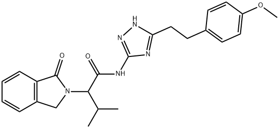 N-[5-[2-(4-methoxyphenyl)ethyl]-1H-1,2,4-triazol-3-yl]-3-methyl-2-(3-oxo-1H-isoindol-2-yl)butanamide Structure