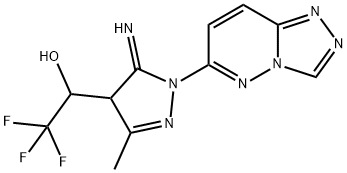 2,2,2-trifluoro-1-[5-imino-3-methyl-1-([1,2,4]triazolo[4,3-b]pyridazin-6-yl)-4H-pyrazol-4-yl]ethanol Structure