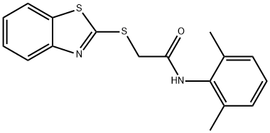 2-(1,3-benzothiazol-2-ylsulfanyl)-N-(2,6-dimethylphenyl)acetamide 구조식 이미지