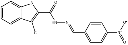 3-chloro-N-[(E)-(4-nitrophenyl)methylideneamino]-1-benzothiophene-2-carboxamide Structure