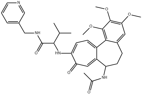 2-[(7-acetamido-1,2,3-trimethoxy-9-oxo-6,7-dihydro-5H-benzo[a]heptalen-10-yl)amino]-3-methyl-N-(pyridin-3-ylmethyl)butanamide Structure