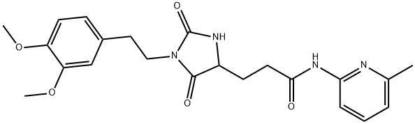 3-[1-[2-(3,4-dimethoxyphenyl)ethyl]-2,5-dioxoimidazolidin-4-yl]-N-(6-methylpyridin-2-yl)propanamide 구조식 이미지