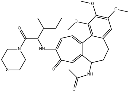 N-[1,2,3-trimethoxy-10-[(3-methyl-1-oxo-1-thiomorpholin-4-ylpentan-2-yl)amino]-9-oxo-6,7-dihydro-5H-benzo[a]heptalen-7-yl]acetamide Structure