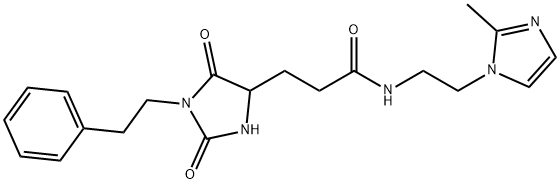 3-[2,5-dioxo-1-(2-phenylethyl)imidazolidin-4-yl]-N-[2-(2-methylimidazol-1-yl)ethyl]propanamide Structure