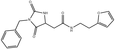 2-(1-benzyl-2,5-dioxoimidazolidin-4-yl)-N-[2-(furan-2-yl)ethyl]acetamide 구조식 이미지