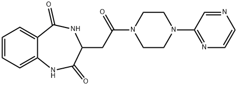 3-[2-oxo-2-(4-pyrazin-2-ylpiperazin-1-yl)ethyl]-3,4-dihydro-1H-1,4-benzodiazepine-2,5-dione 구조식 이미지