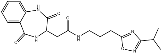 2-(2,5-dioxo-3,4-dihydro-1H-1,4-benzodiazepin-3-yl)-N-[3-(3-propan-2-yl-1,2,4-oxadiazol-5-yl)propyl]acetamide Structure