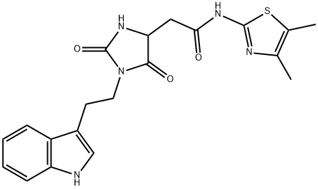 N-(4,5-dimethyl-1,3-thiazol-2-yl)-2-[1-[2-(1H-indol-3-yl)ethyl]-2,5-dioxoimidazolidin-4-yl]acetamide Structure