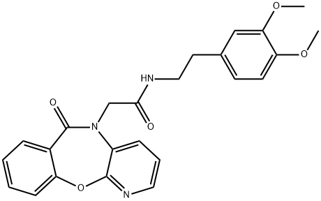 N-[2-(3,4-dimethoxyphenyl)ethyl]-2-(6-oxopyrido[2,3-b][1,4]benzoxazepin-5-yl)acetamide 구조식 이미지