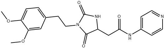 2-[1-[2-(3,4-dimethoxyphenyl)ethyl]-2,5-dioxoimidazolidin-4-yl]-N-pyridin-4-ylacetamide Structure