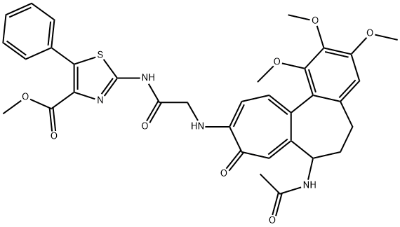 methyl 2-[[2-[(7-acetamido-1,2,3-trimethoxy-9-oxo-6,7-dihydro-5H-benzo[a]heptalen-10-yl)amino]acetyl]amino]-5-phenyl-1,3-thiazole-4-carboxylate Structure