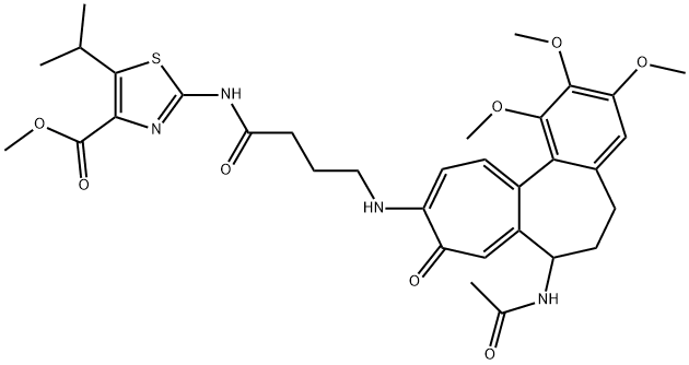 methyl 2-[4-[(7-acetamido-1,2,3-trimethoxy-9-oxo-6,7-dihydro-5H-benzo[a]heptalen-10-yl)amino]butanoylamino]-5-propan-2-yl-1,3-thiazole-4-carboxylate Structure
