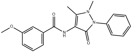 N-(1,5-dimethyl-3-oxo-2-phenylpyrazol-4-yl)-3-methoxybenzamide 구조식 이미지