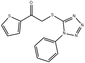 2-(1-phenyltetrazol-5-yl)sulfanyl-1-thiophen-2-ylethanone 구조식 이미지