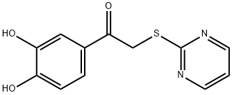 1-(3,4-dihydroxyphenyl)-2-pyrimidin-2-ylsulfanylethanone 구조식 이미지