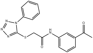 N-(3-acetylphenyl)-2-(1-phenyltetrazol-5-yl)sulfanylacetamide Structure